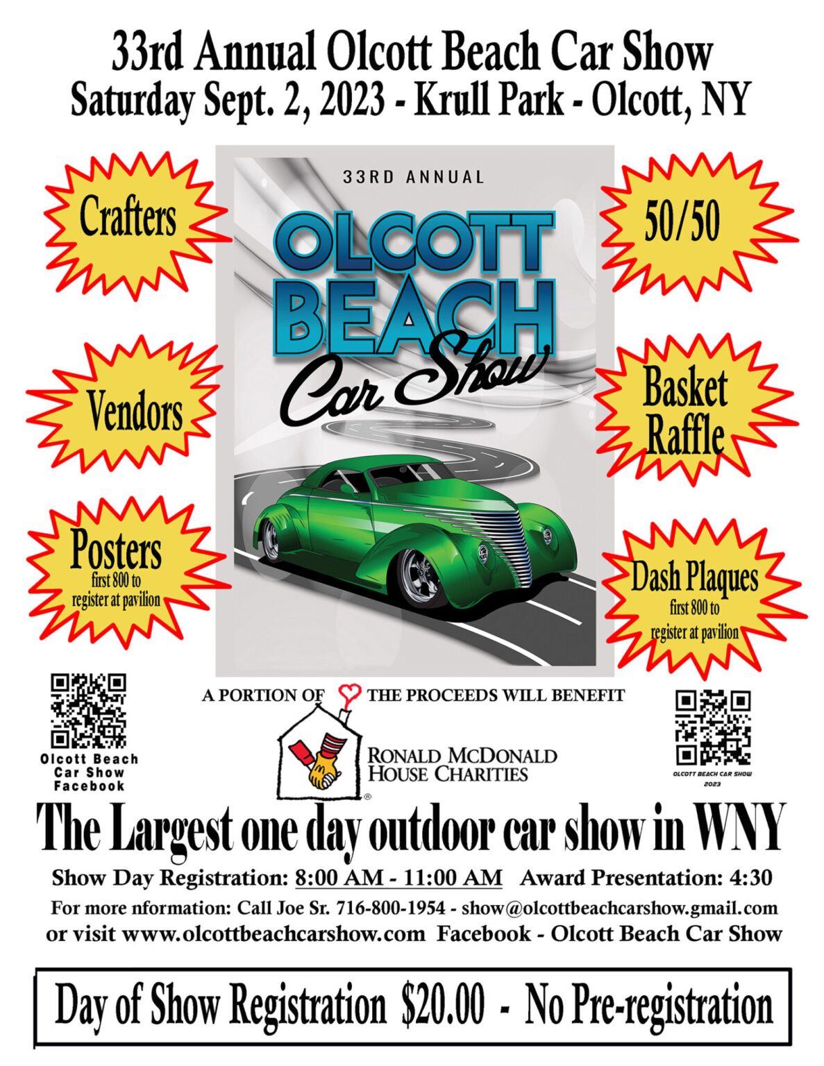 Olcott Beach Car Show to benefit RMHC of WNY Ronald McDonald House